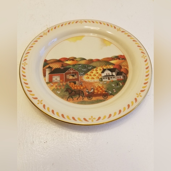 Lenox China Collectible Plate Gold Rim Scenes of America With Stand and Box - Picture 8 of 12